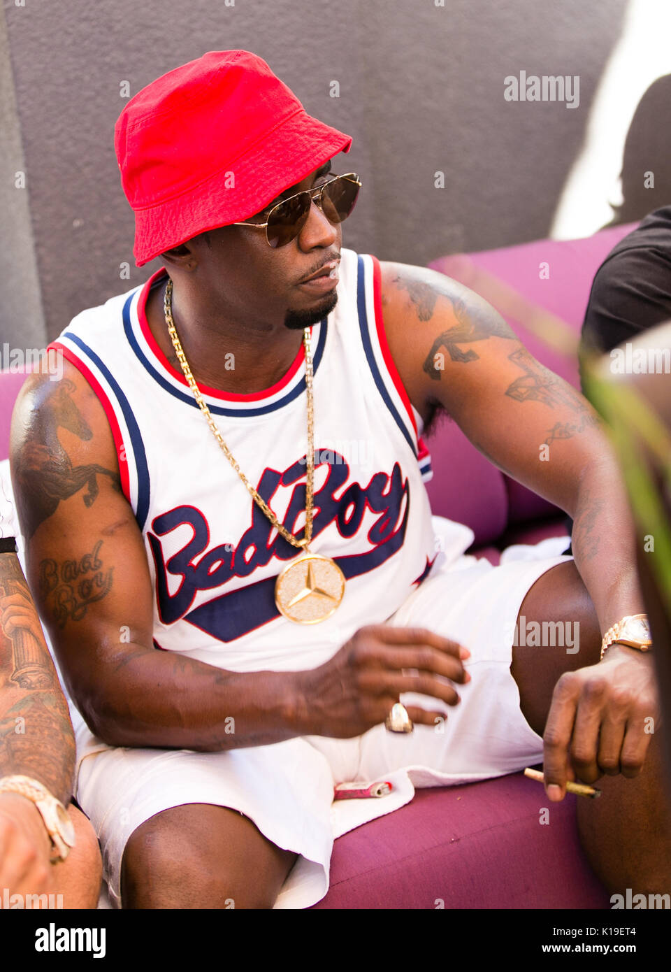 Sean 'Diddy' pettini AKA Puff Daddy ospita un Pre-Fight Party al REHAB POOL Party al Hard Rock Hotel & Casino in Las Vegas NV il 26 agosto 2017. Credito: Erik Kabik Fotografia/media/punzone Alamy Live News Foto Stock