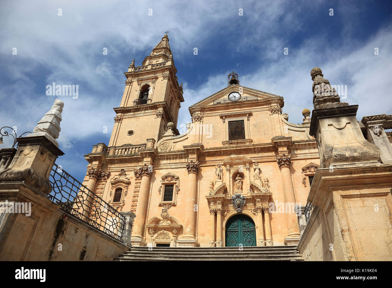 Sicilia, la città di Ragusa, distretto di Ragusa Superiore, Cattedrale di San Giovanni Battista in città alta Foto Stock