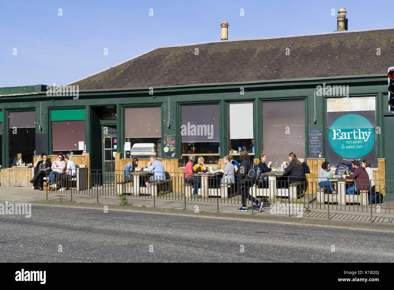 Scozia - Edimburgo. Canonmills, terrose Vegana Vegetariana/caffetteria. Foto Stock