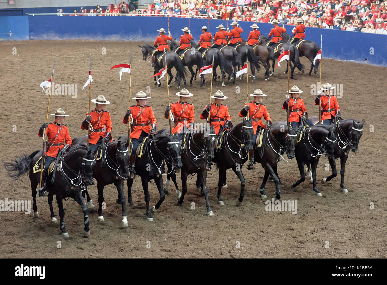RCMP Musical Ride prestazioni, Vancouver, British Columbia, Canada. Foto Stock