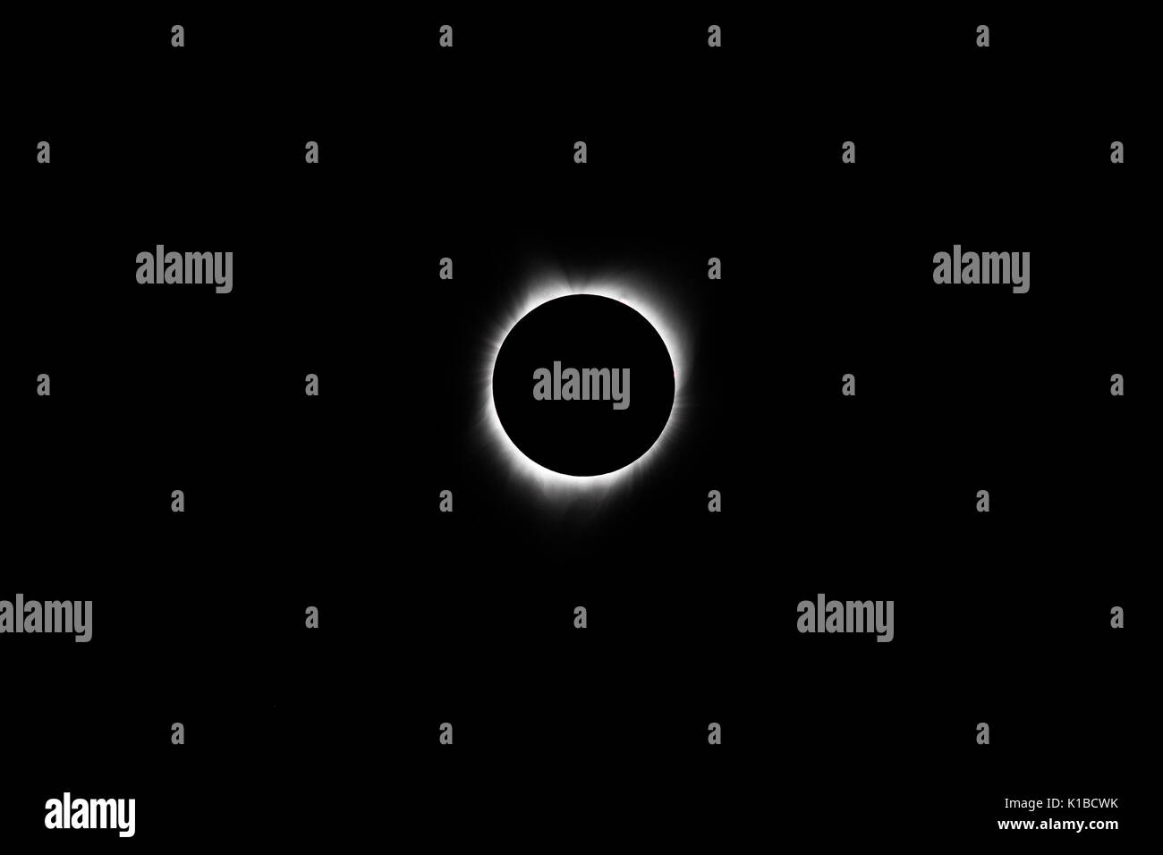 Durante un eclisse solare totale la luna copre completamente il sun. Questa incredibile manifestazione si vede in media ogni diciotto mesi da qualche parte sulla terra. Foto Stock