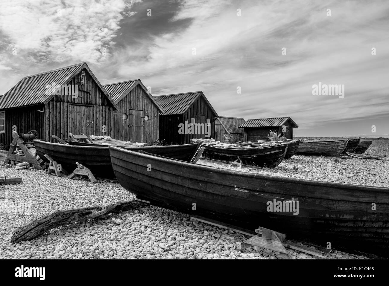 Villaggio di pescatori di Helgumannens, Fårö, Gotland, Svezia Foto Stock