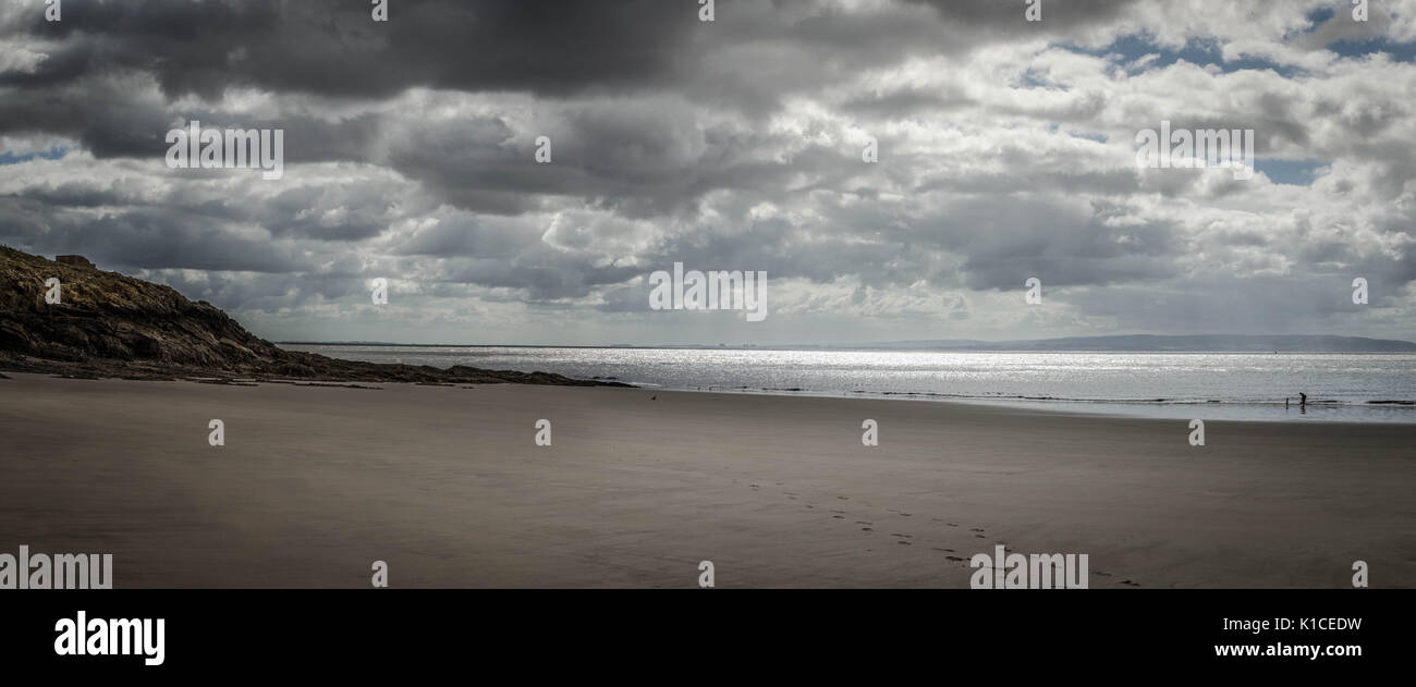 La spiaggia di Baia Whitmore, Barry Island, Vale of Glamorgan, Galles. Foto Stock