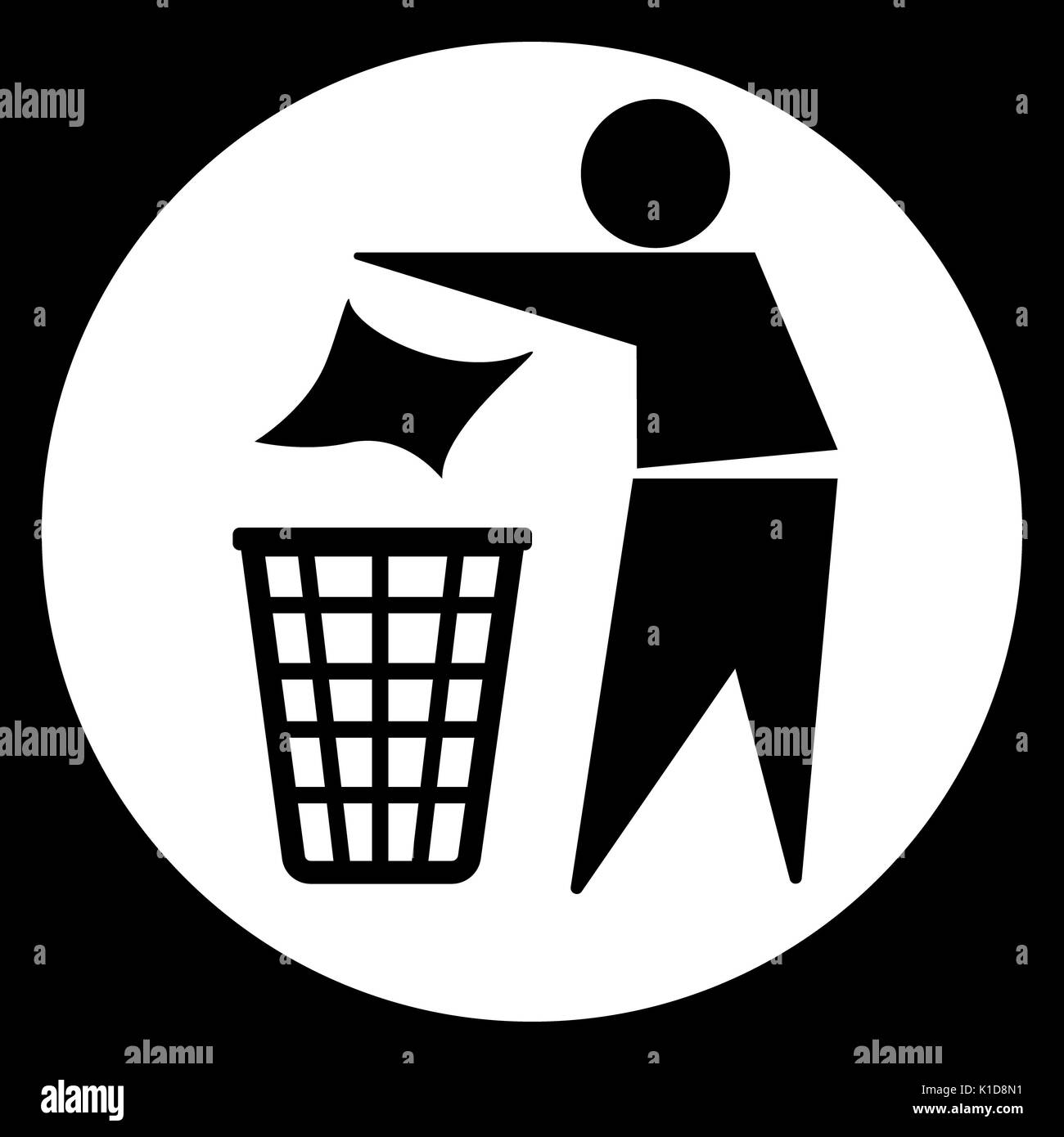Buttare nel cestino , spazzatura illustrazione Foto stock - Alamy