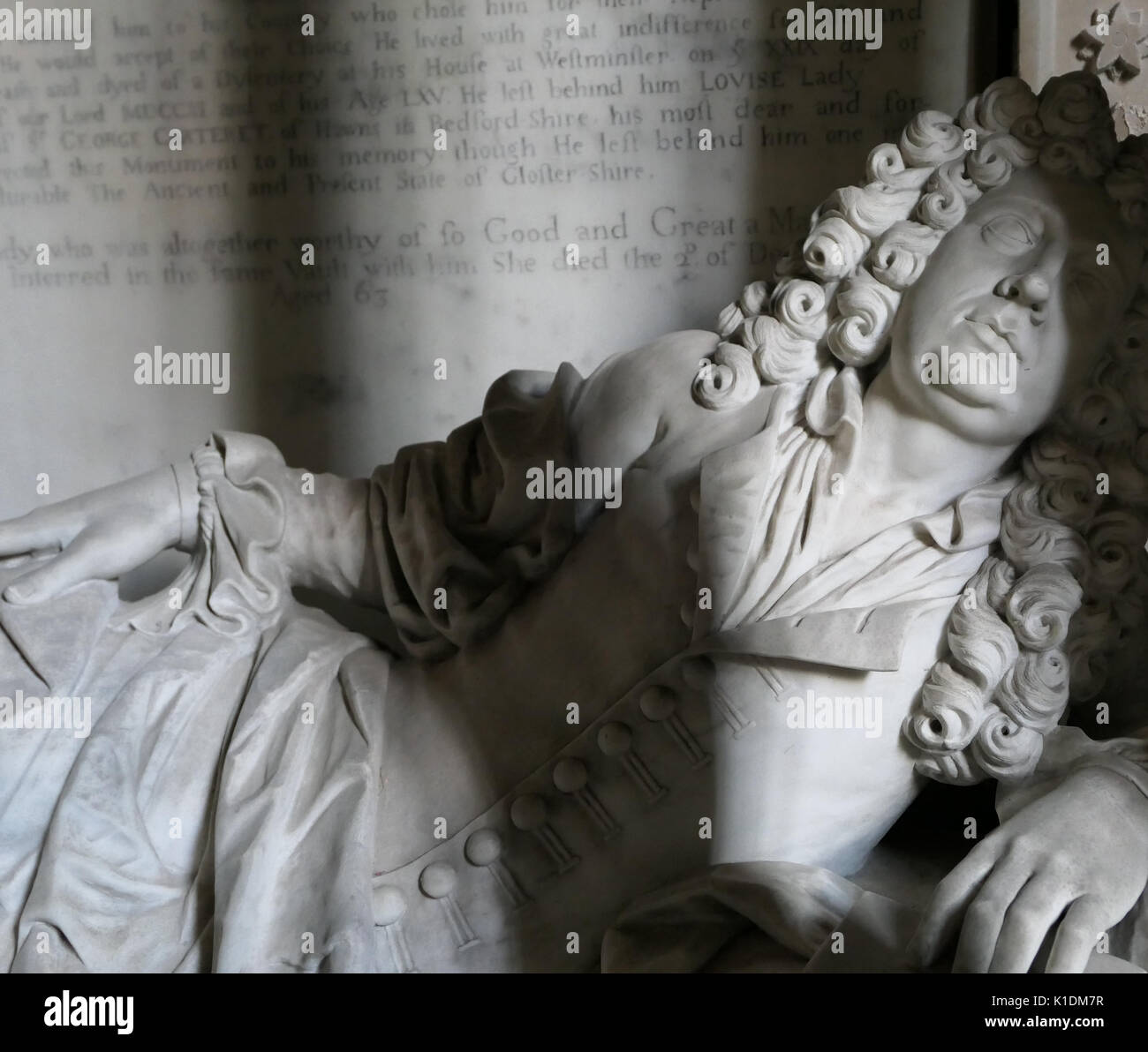 Tomba di Robert Atkins in St.Kenelm la Chiesa,Sapperton, Gloucestershire Foto Stock