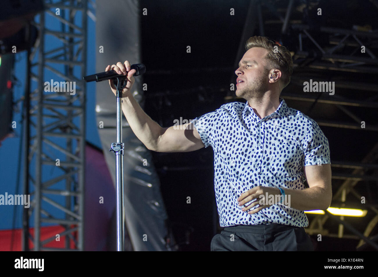Olly Murs a sud Carfest Overton, Hampshire Inghilterra 25 agosto 2017 Carfest credito Sud Jim Houlbrook/ Alamy Foto Stock
