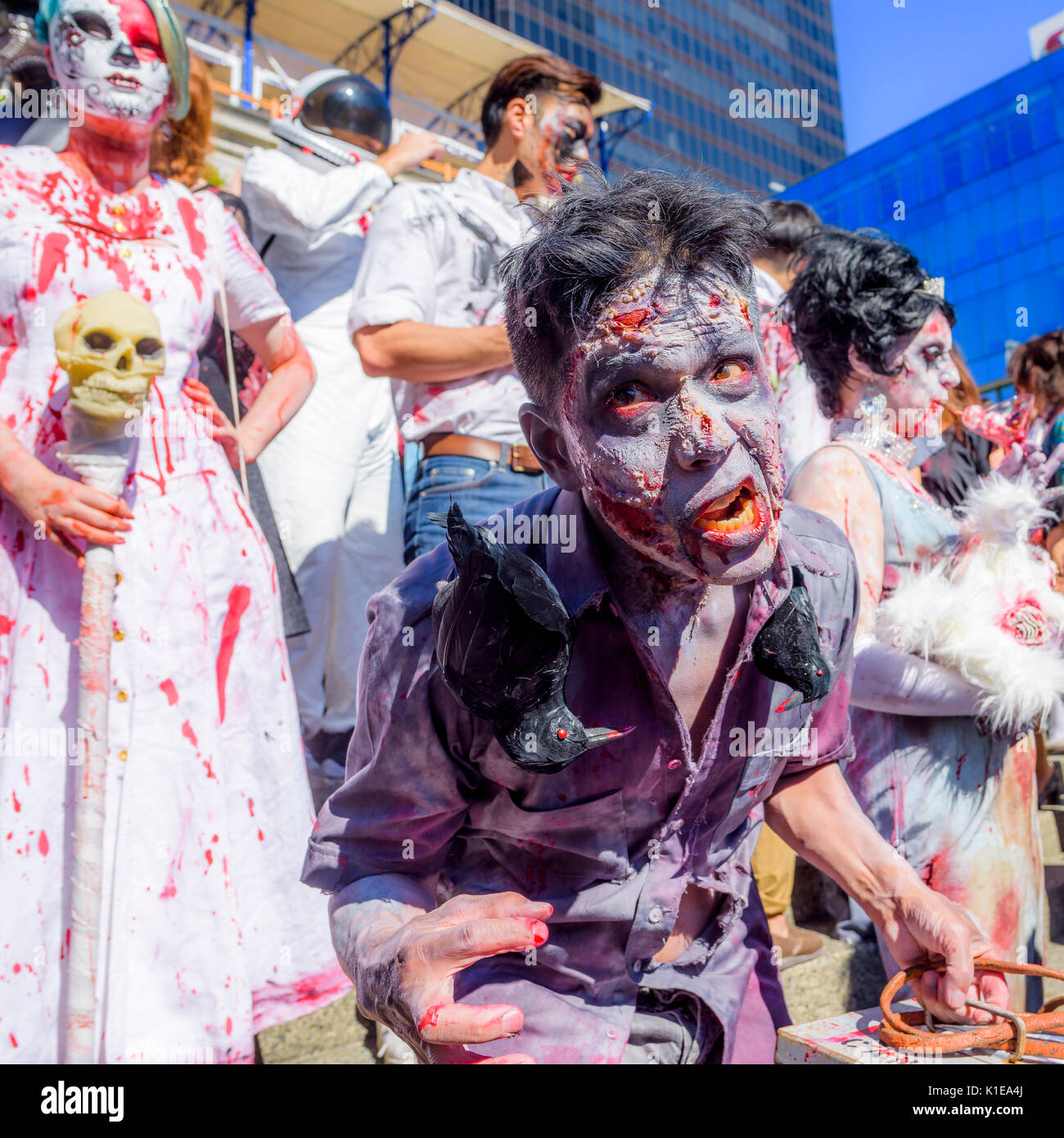 Il Vancouver Zombiewalk, del centro cittadino di Vancouver, British Columbia, Canada. Foto Stock