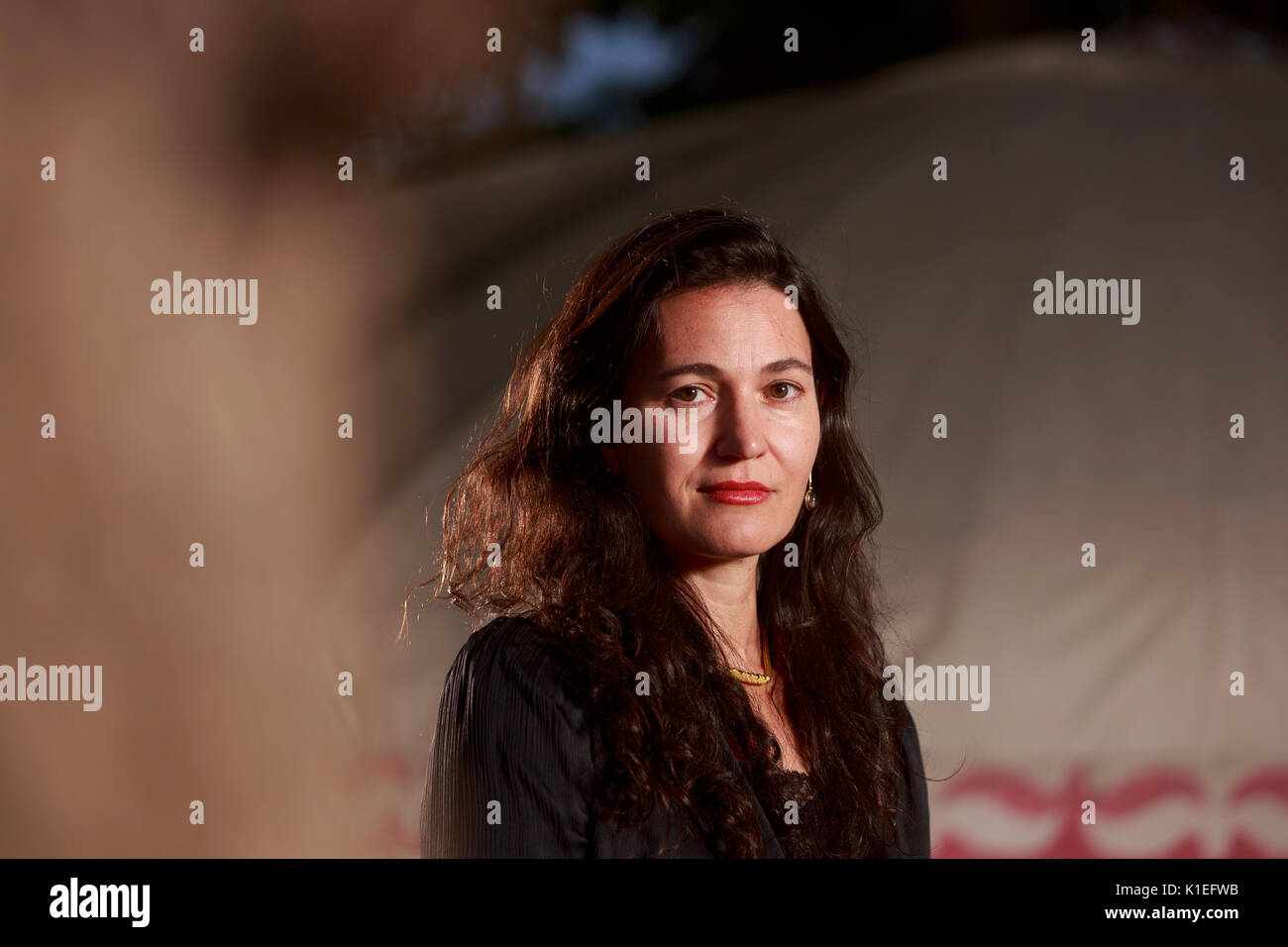 Edimburgo, Scozia il 27 agosto. Giorno 16 Edinburgh International Book Festival. Nella foto: Nicole Krauss è un autore americano meglio conosciuto per i suoi tre romanzi uomo cammina in una stanza, la storia di amore e grande casa. Pak@ Mera/Alamy Live News. Foto Stock