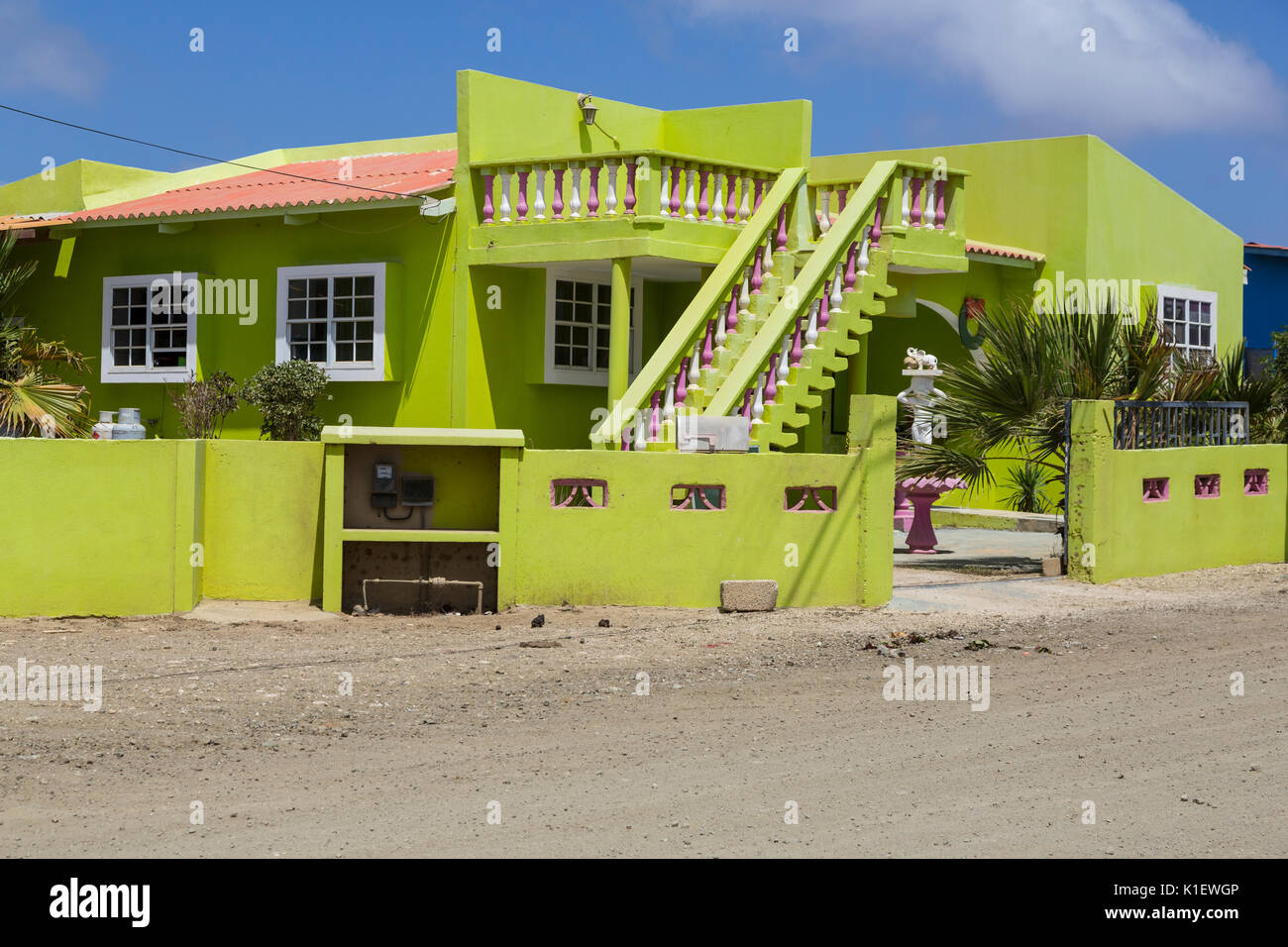 Kralendijk, Bonaire, Antille sottovento. Private middle-class Residence. Foto Stock