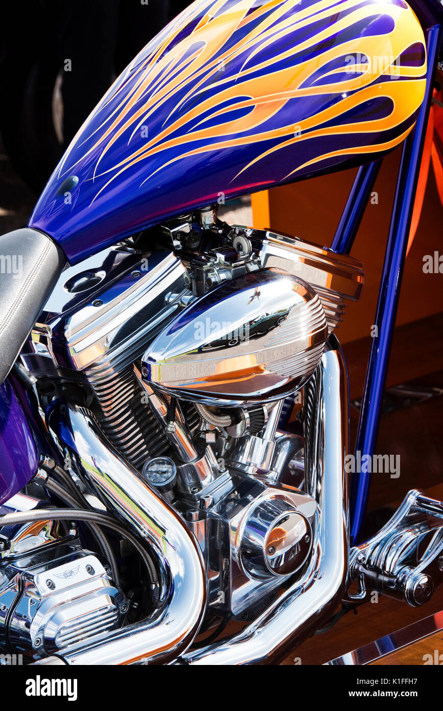 Chopper personalizzato motore del motociclo. Regno Unito Foto Stock