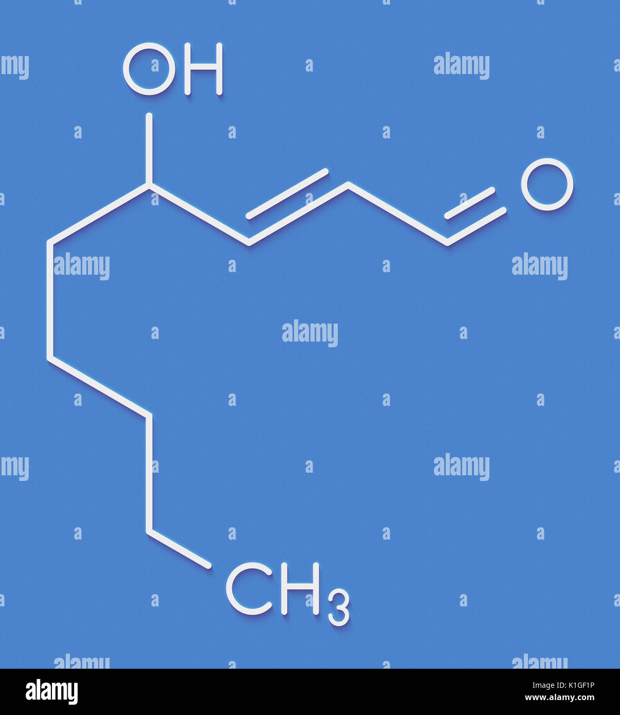 4Hydroxynonenal (HNE) molecola. Metabolita prodotta dalla
