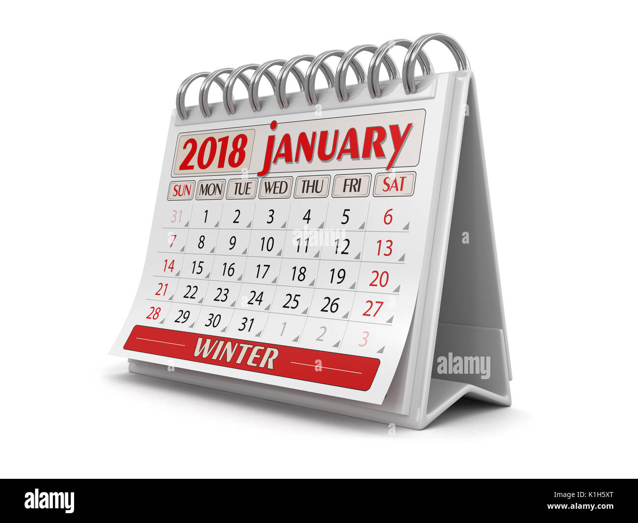 Anno di calendario 2018 immagine. Immagine con tracciato di ritaglio Foto Stock