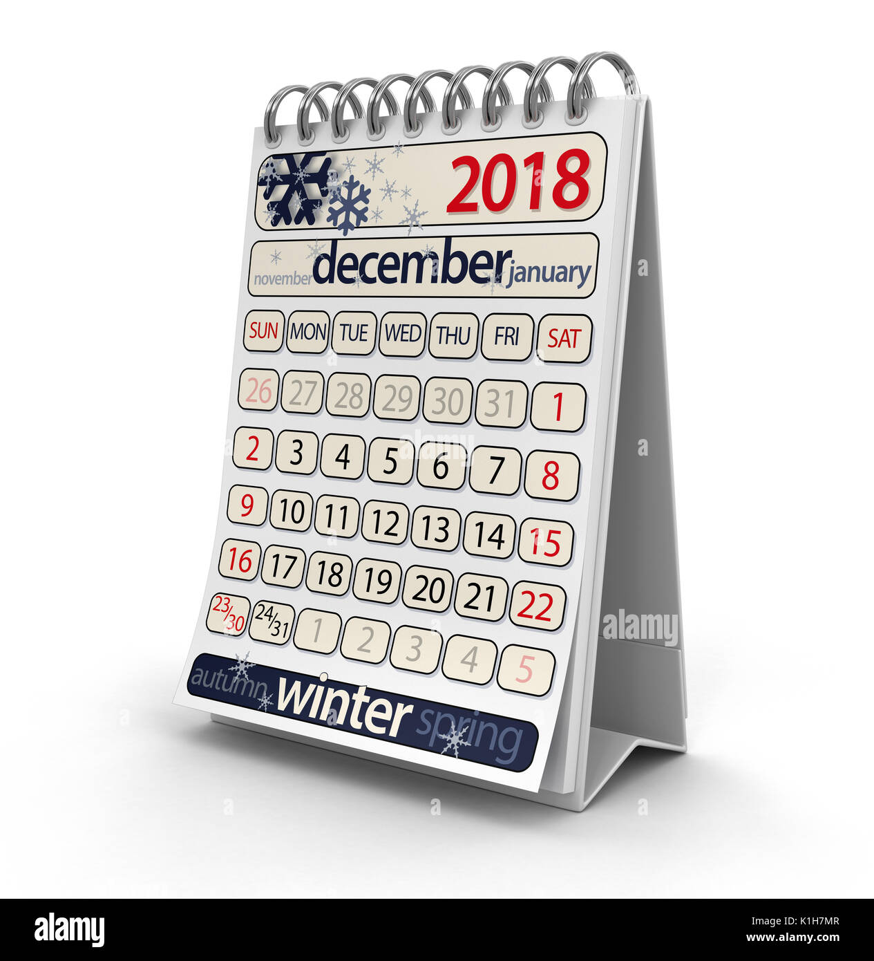 Anno di calendario 2018 immagine. Immagine con tracciato di ritaglio Foto Stock