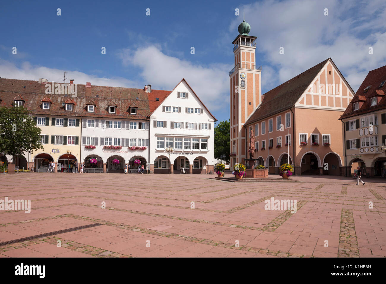 Mercato superiore posto con il municipio di Freudenstadt, foresta nera, Baden-Württemberg, Germania, Europa Foto Stock