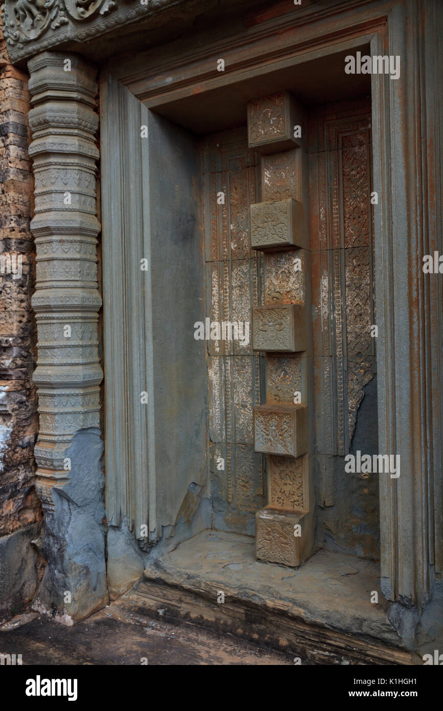 Le antiche rovine di Angkor Wat Foto Stock