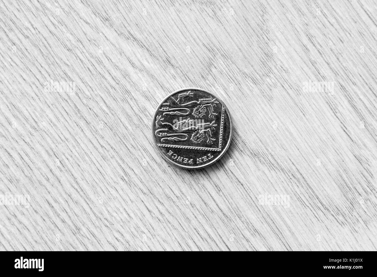 Mix di monete Britanniche - pence, penny, libbre Foto Stock