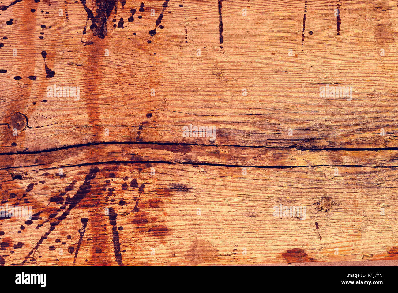 Vecchio ruvido legno rustico listone pattern texture con crepe perfetto per stile grunge sfondi Foto Stock