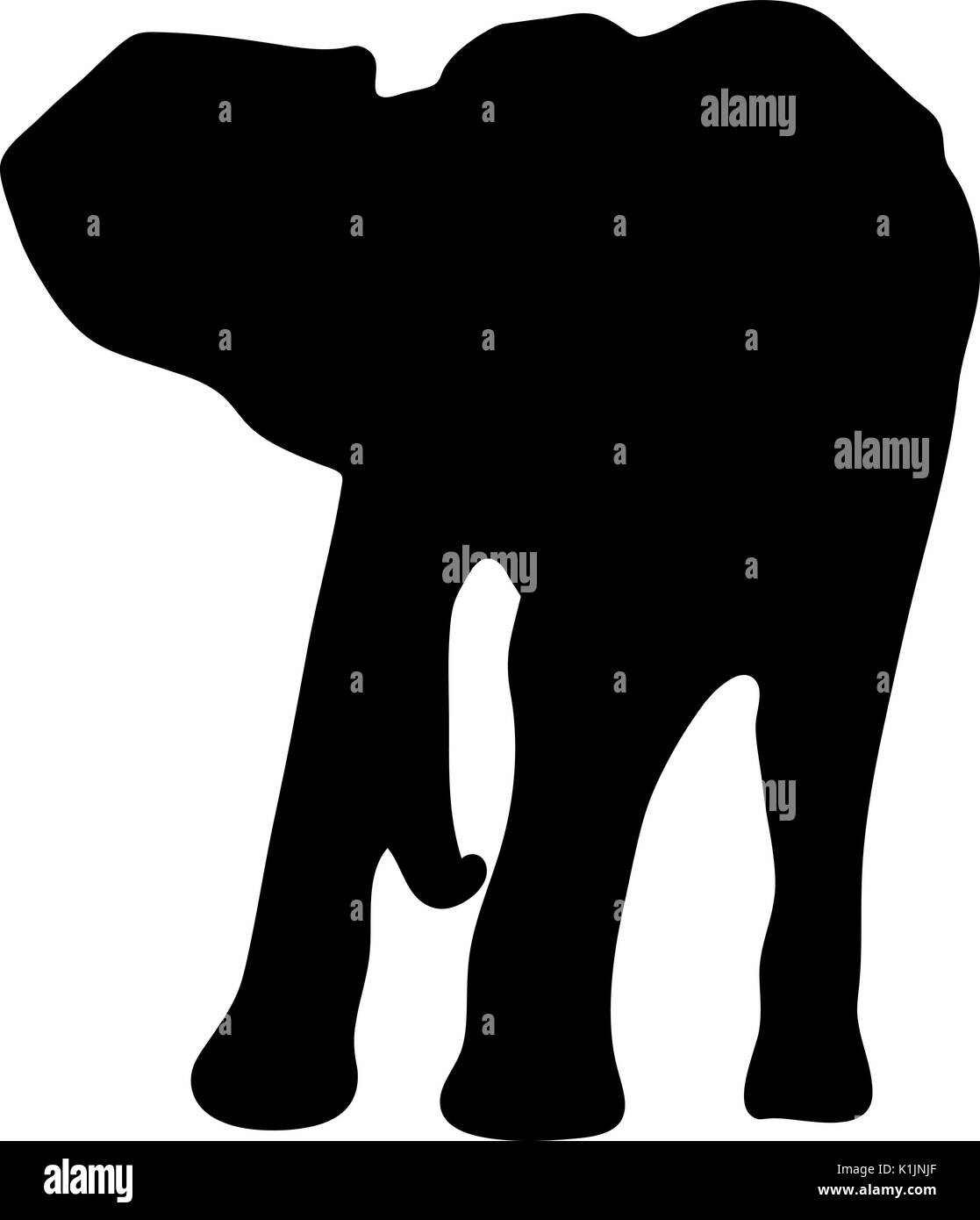 Vista la silhouette di un elefante africano Illustrazione Vettoriale