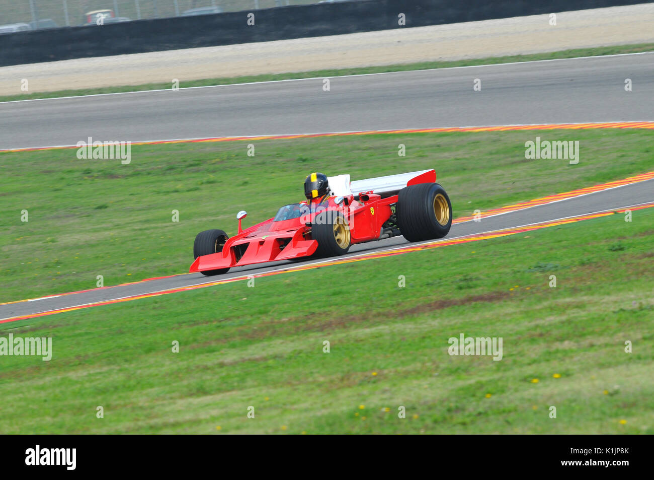 Mugello Italia Novembre, 2008: Sconosciuto eseguire con il suo storico degli anni settanta Ferrari F1 312 B3 (spazzaneve) nel circuito del Mugello in Italia durante le Finali Mondiali Foto Stock