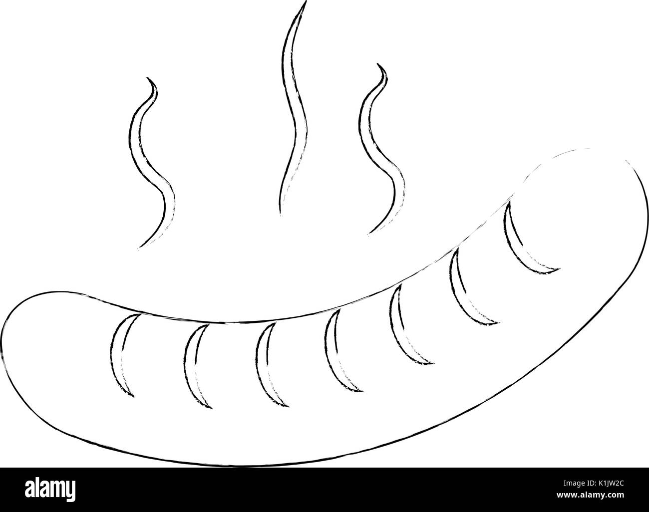 Salsicce di delizioso cibo icona illustrazione vettoriale graphic design Illustrazione Vettoriale