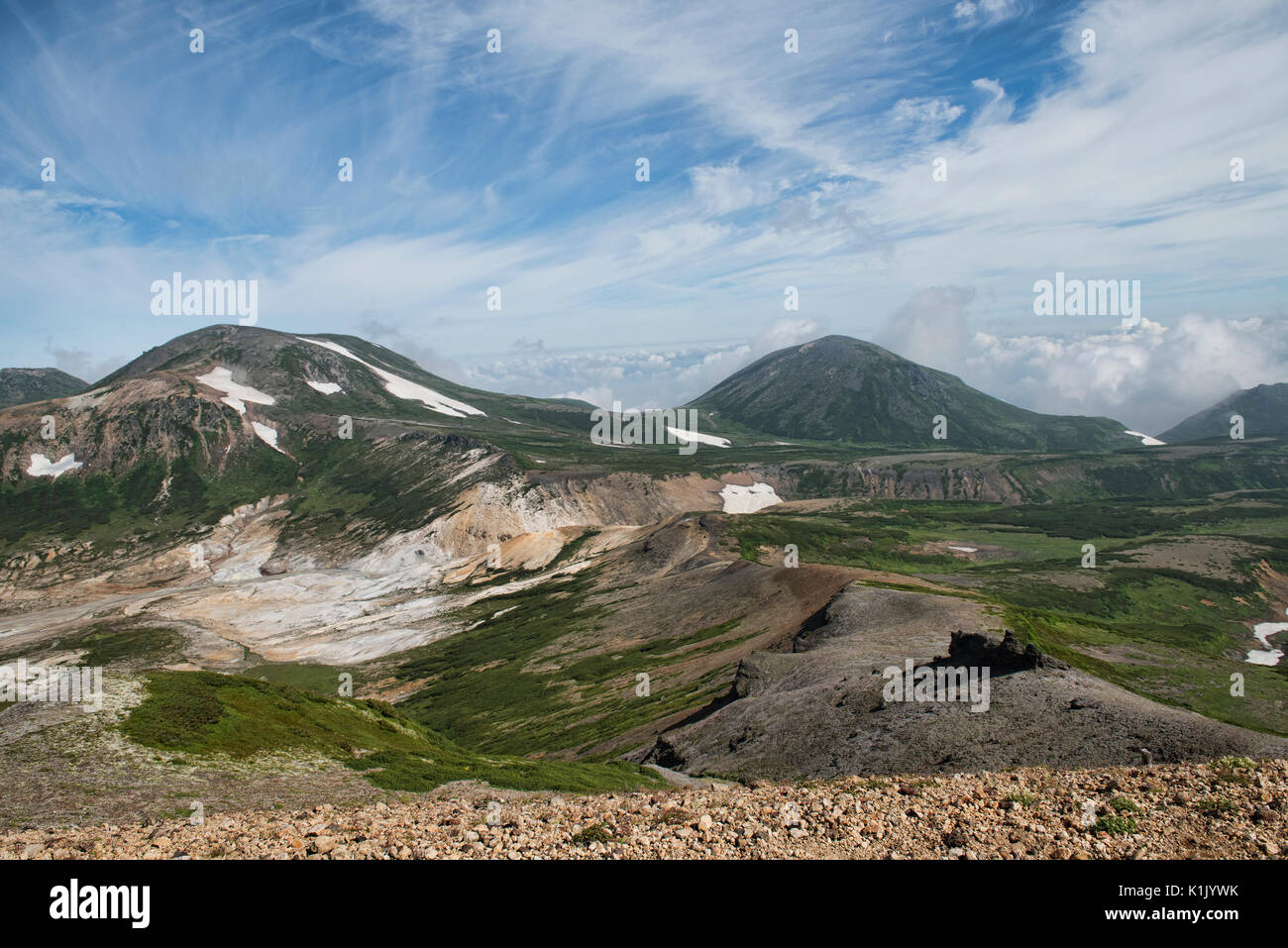 La bellissima backcountry e deserto di Daisetsuzan National Park, Hokkaido, Giappone Foto Stock