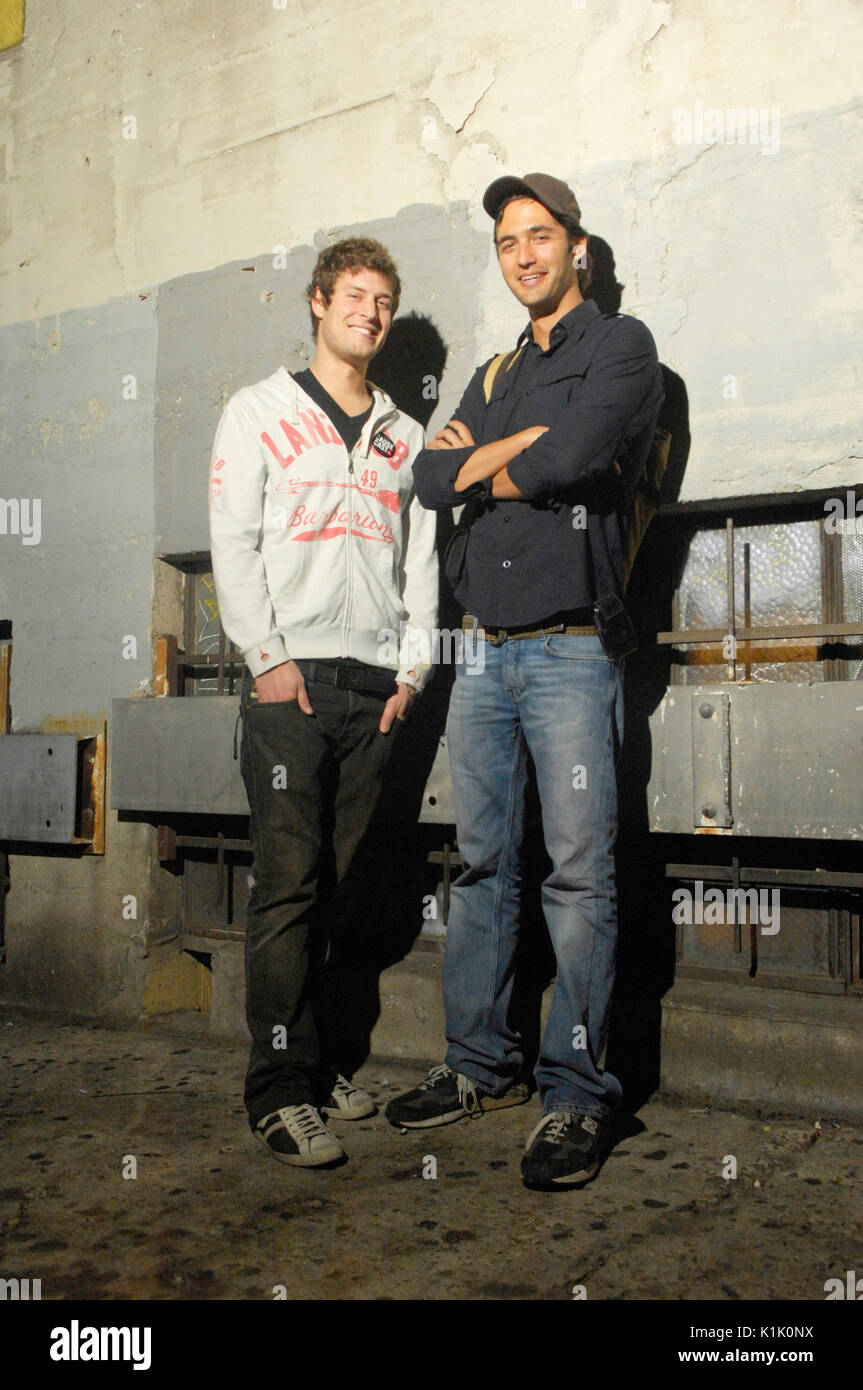 (L-r) max lugavere jason silva,host attuale tv backstage esclusivo ritratto rockdrive 2009 hotel cafe dicembre 5,2009 di Los Angeles, California. Foto Stock