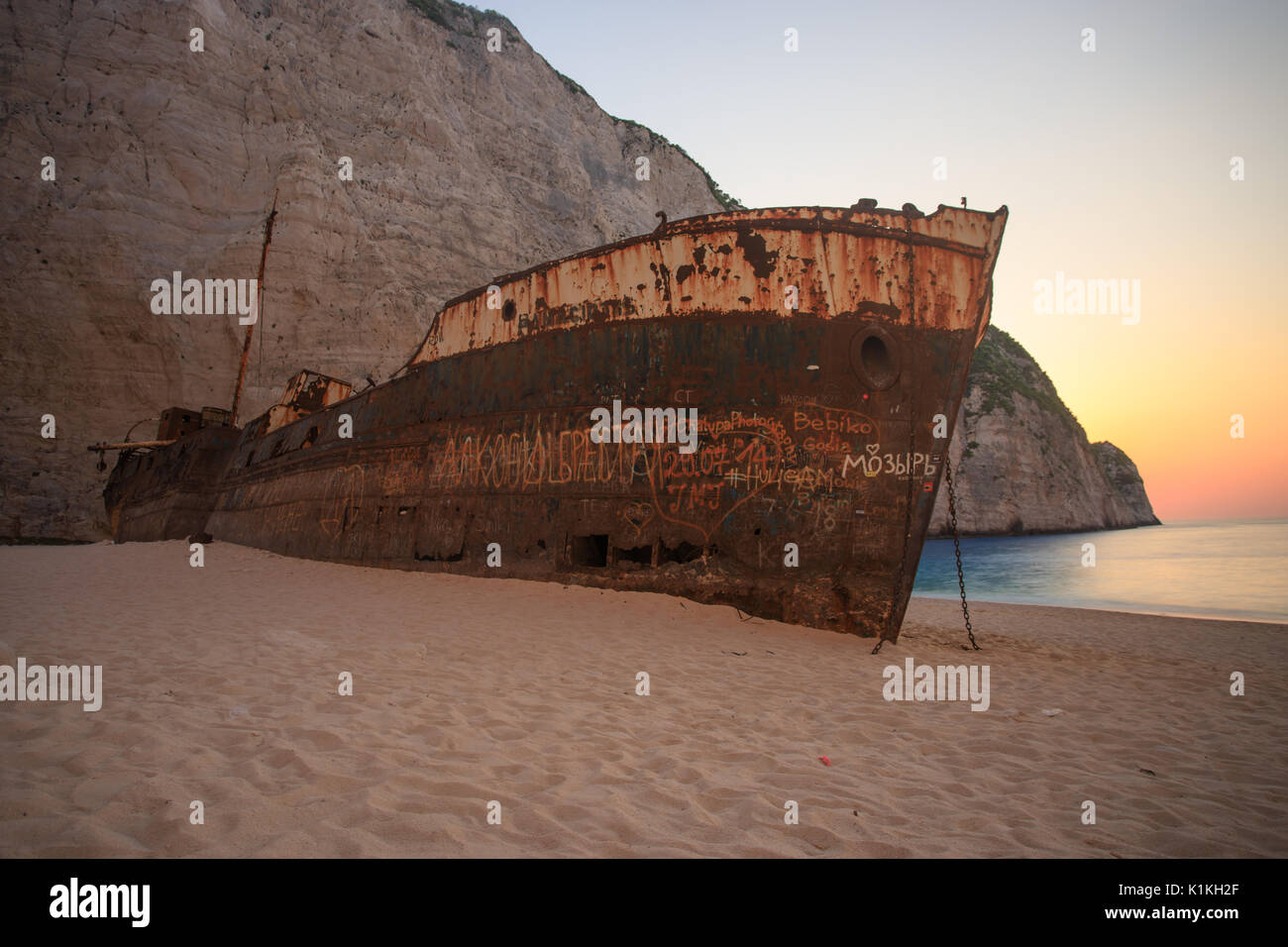 Navagio relitto Foto Stock