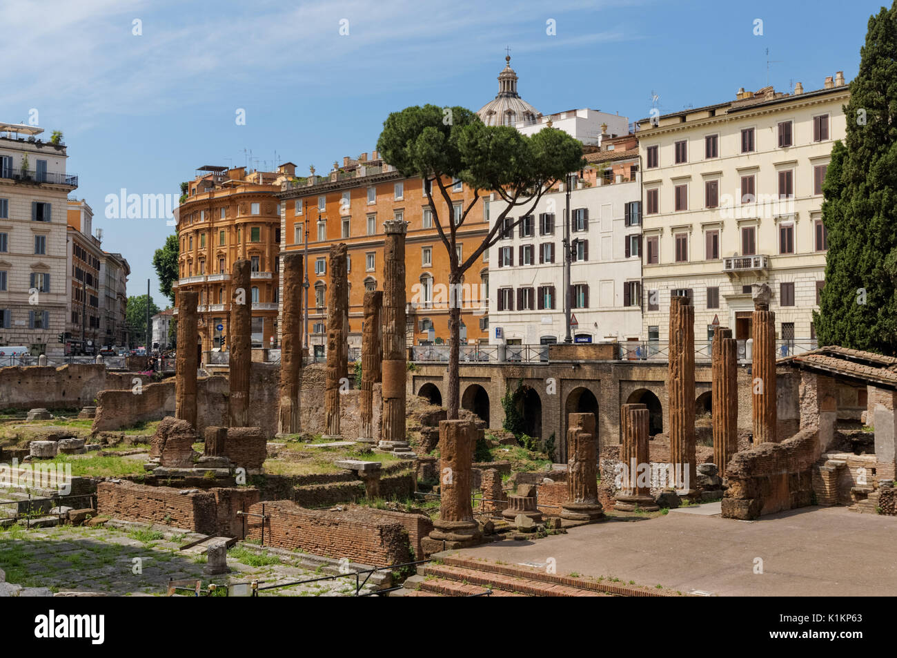 L'Area Sacra, Piazza Largo di Torre Argentina a Roma Foto Stock