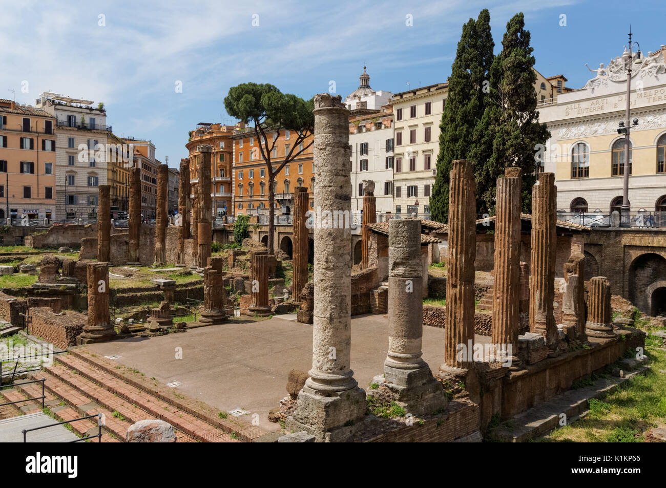 L'Area Sacra, Piazza Largo di Torre Argentina a Roma Foto Stock