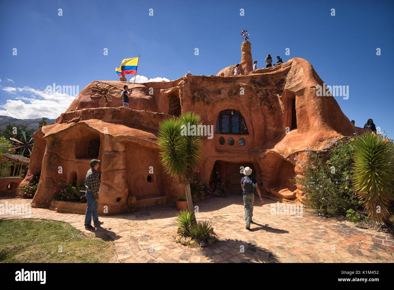 Casa de color terracotta in Villa de Leyva Colombia Foto Stock