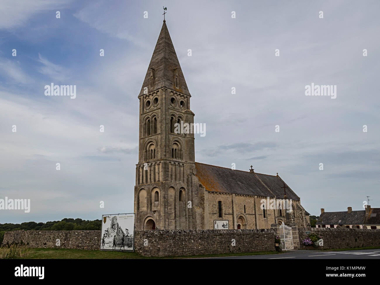 La Chiesa di Colleville Sur Mer, Normandie, Francia Foto Stock