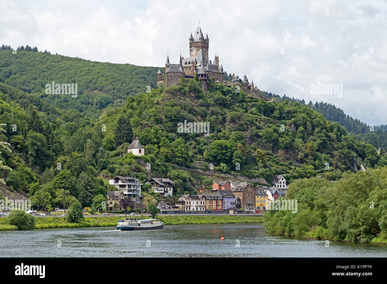 Sul Reichsburg, Cochem, Moselle, Renania-Palatinato, Germania Foto Stock