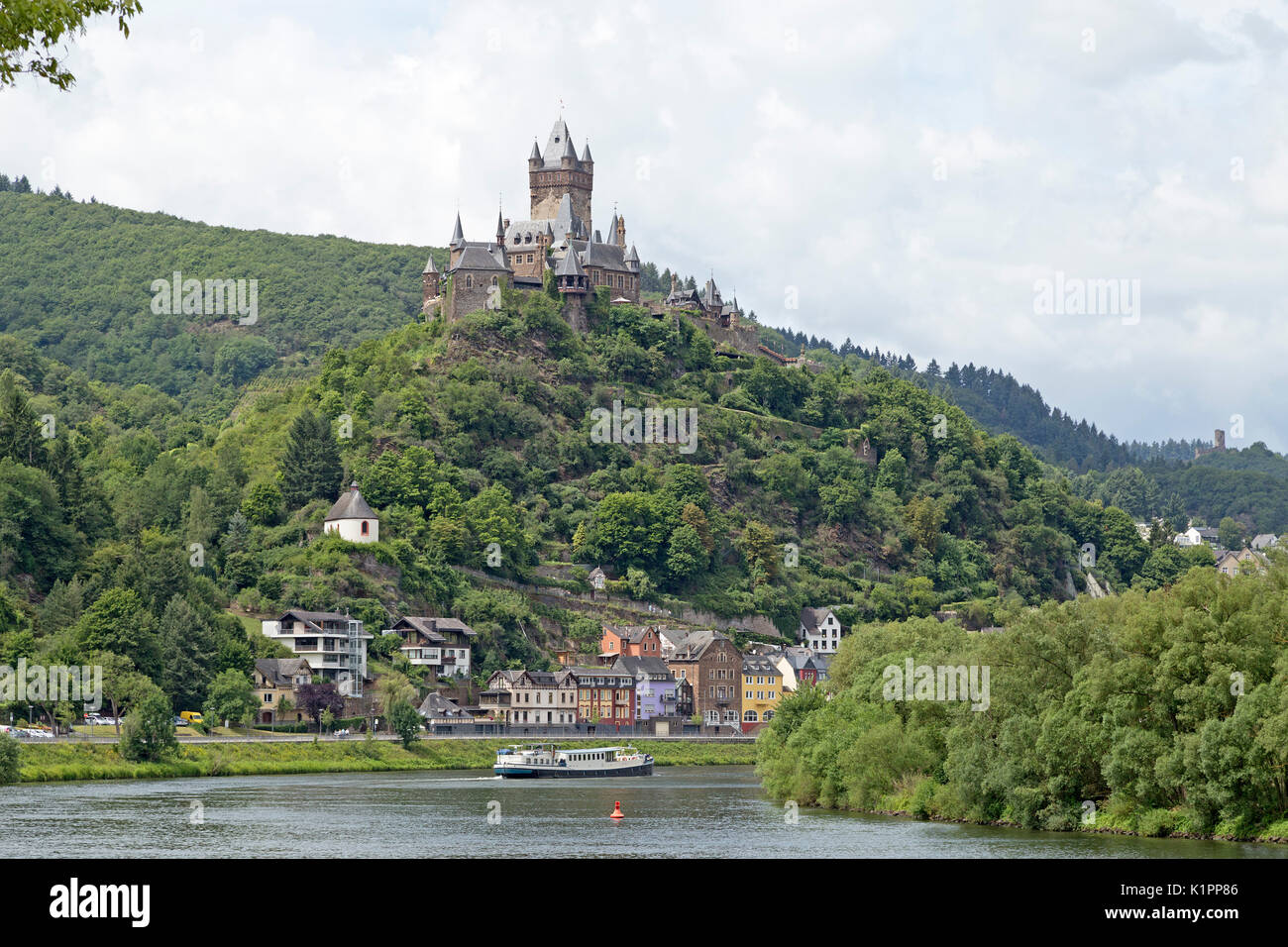 Sul Reichsburg, Cochem, Moselle, Renania-Palatinato, Germania Foto Stock