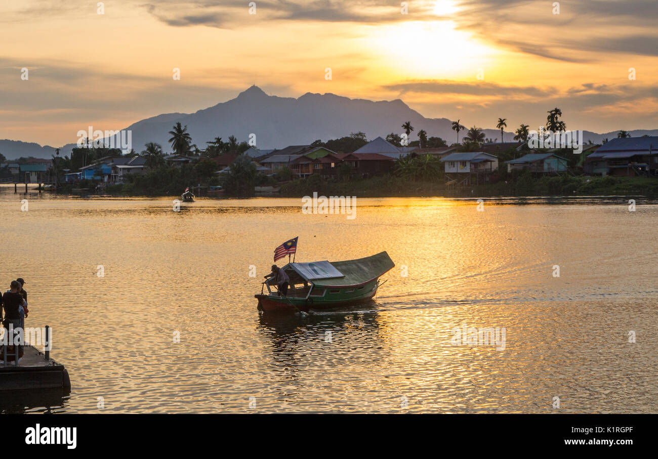 Tramonto su Kuching, Sarawak, Malaysia Foto Stock