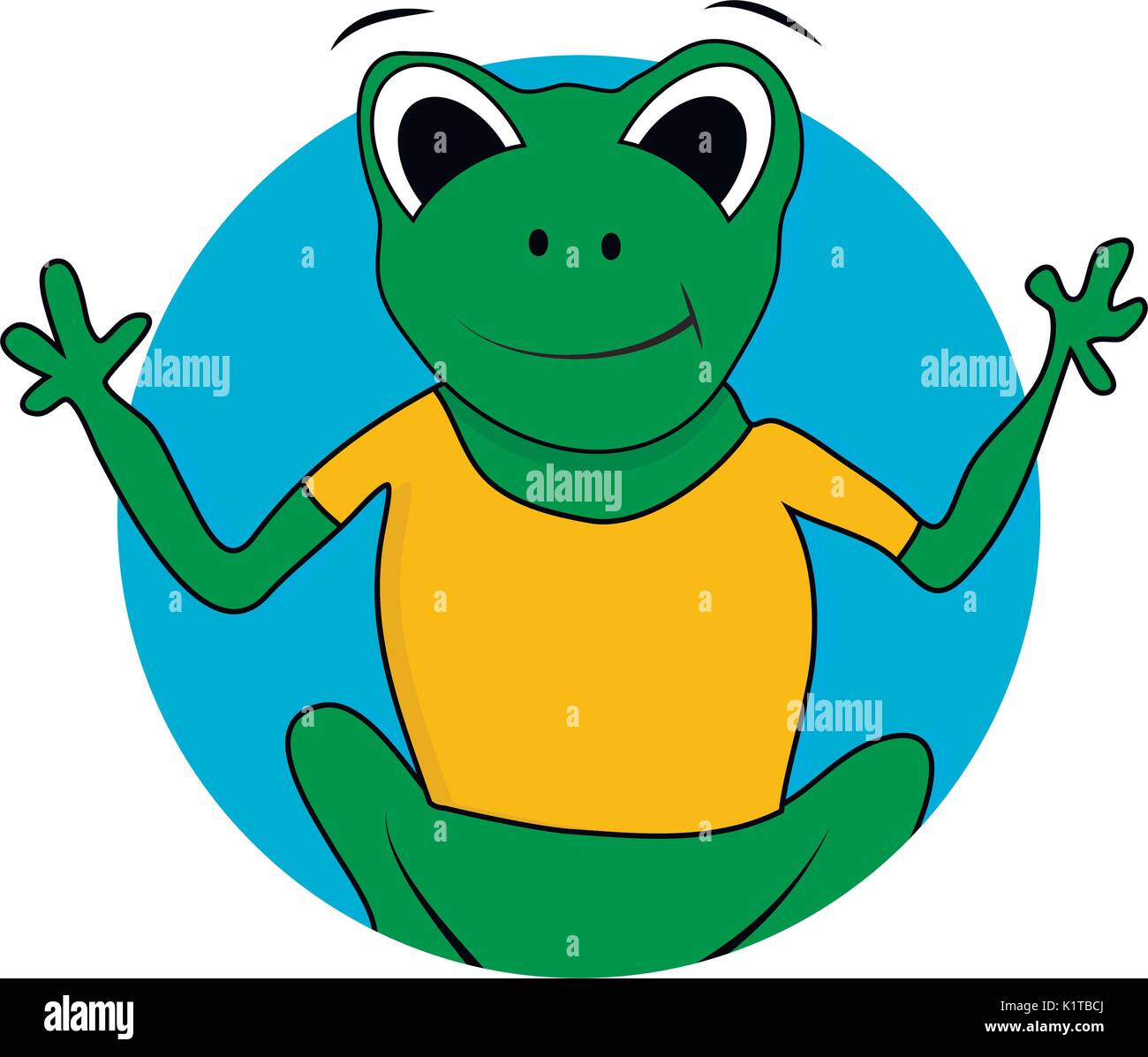 Rospo Rana e icona. Toadstool e rana isolato, illustrazione vettoriale Illustrazione Vettoriale