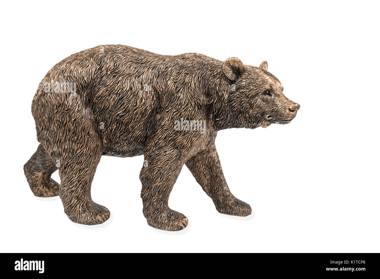Statua di bronzo di un orso bruno Foto Stock