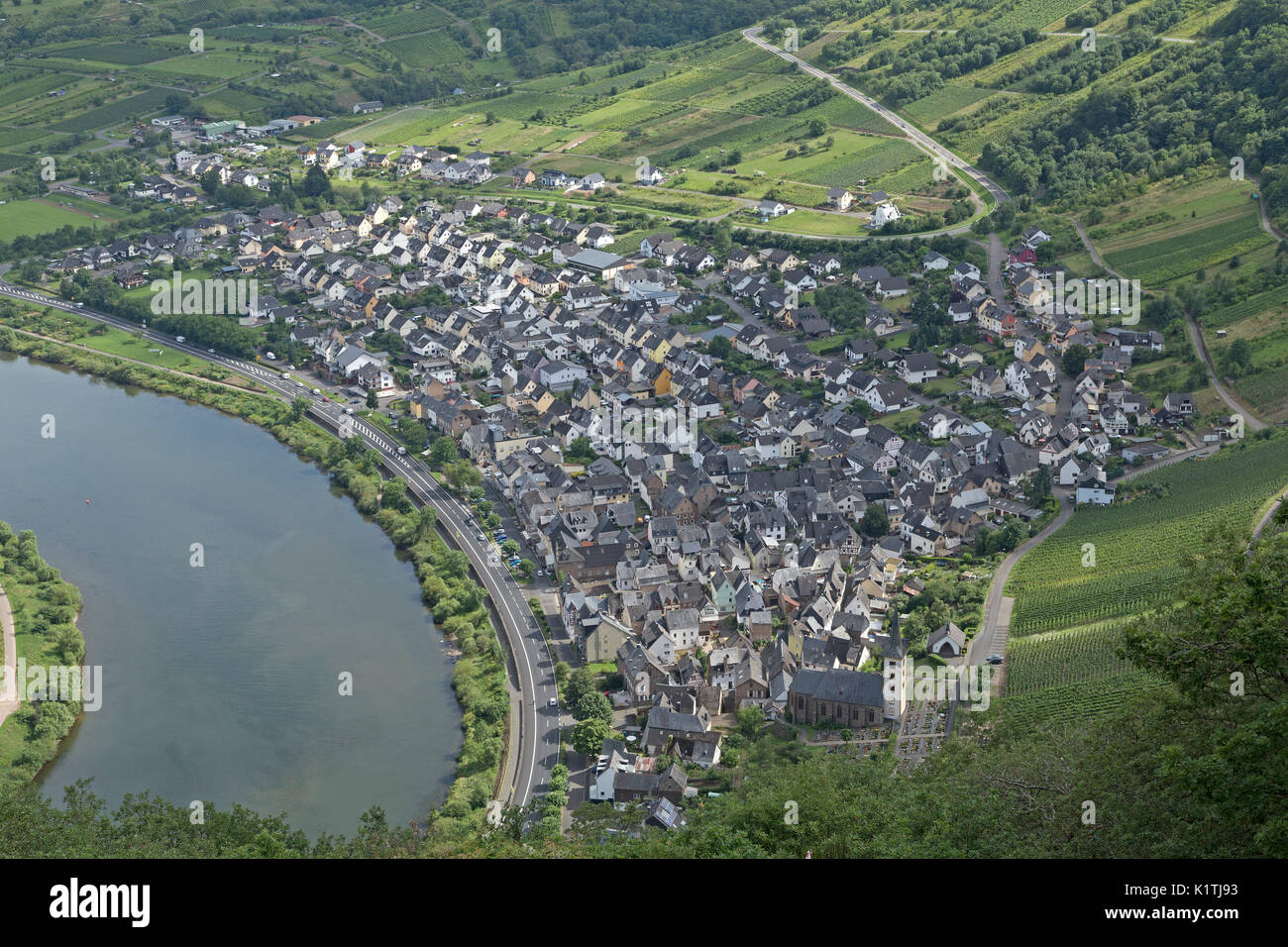 Moselle, Bremm, Renania-Palatinato, Germania Foto Stock