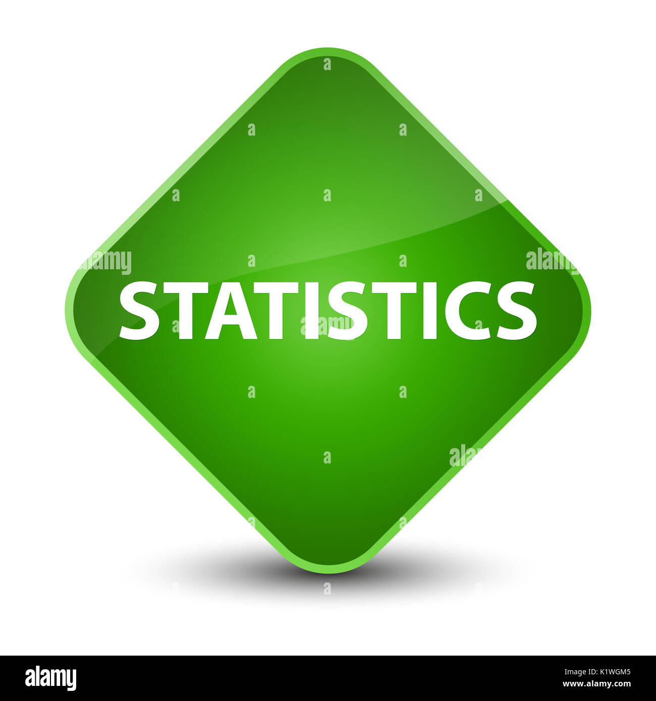 Statistiche isolati su elegante diamante verde pulsante illustrazione astratta Foto Stock