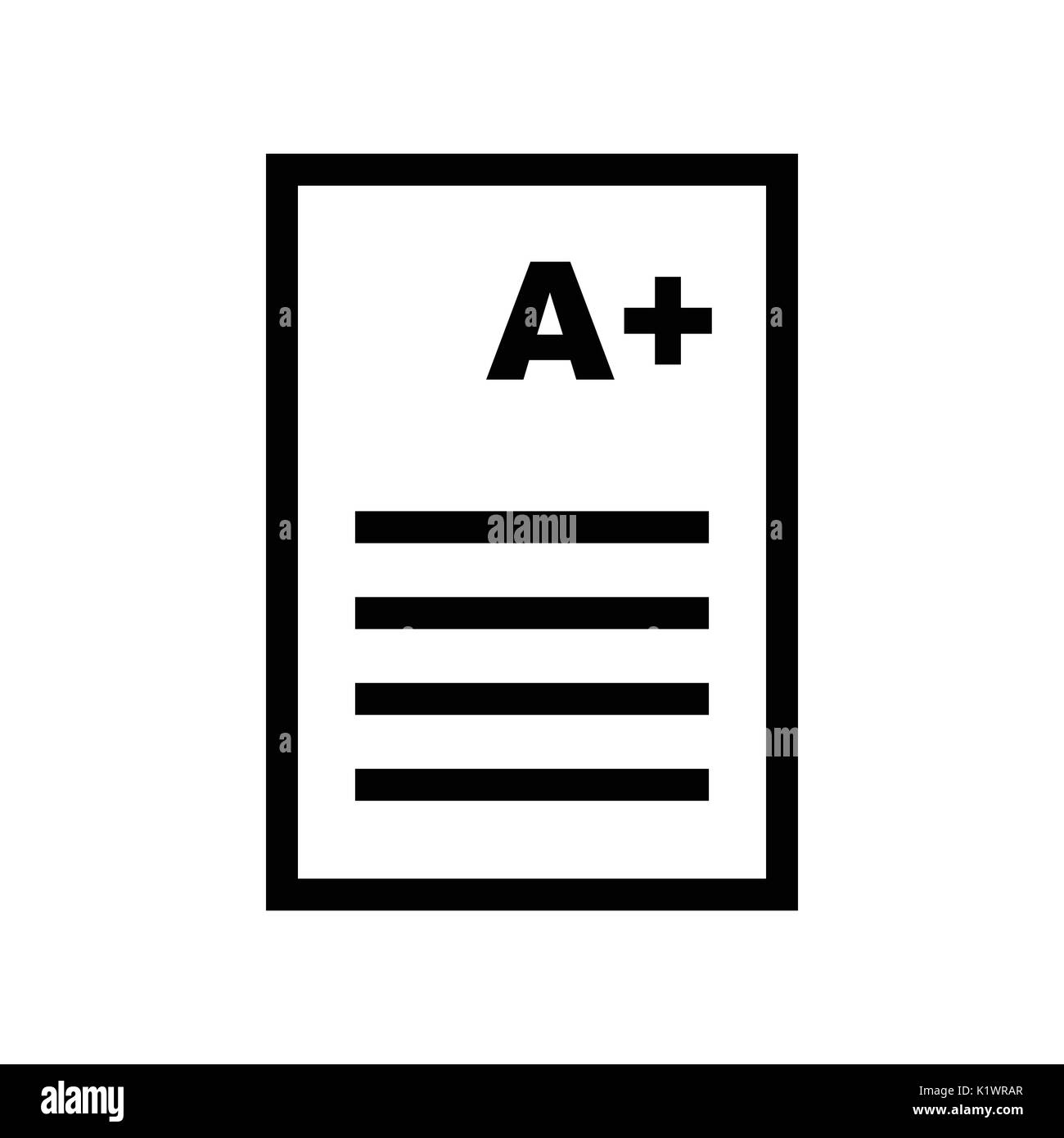 Un documento con una icona più iconico simbolo all'interno di un cerchio, su sfondo bianco. Vettore design iconico. Illustrazione Vettoriale