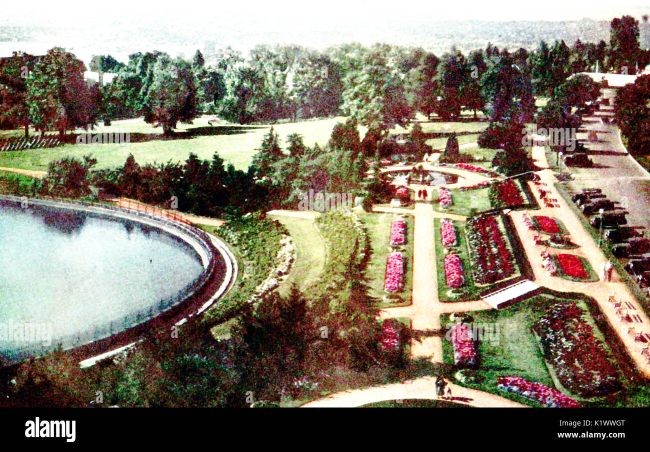 Una vista colorate del parco dei volontari, Capitol Hill Seattle, Stati Uniti d'America nel 1933 Foto Stock