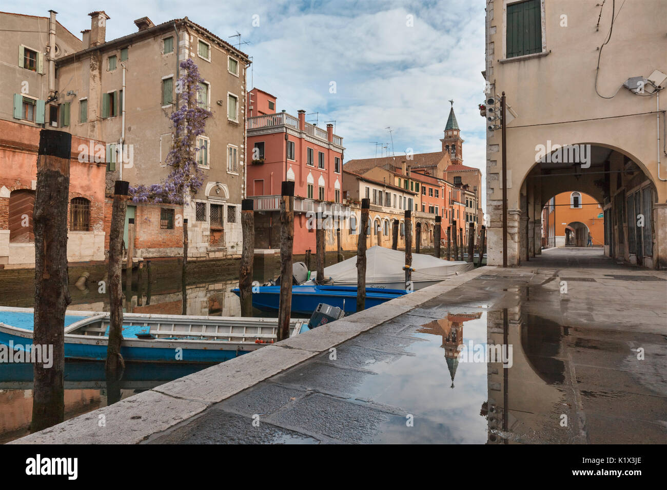 L'Europa, Italia, Veneto, Chioggia. Vista la Fondamenta Canal Vena Foto Stock