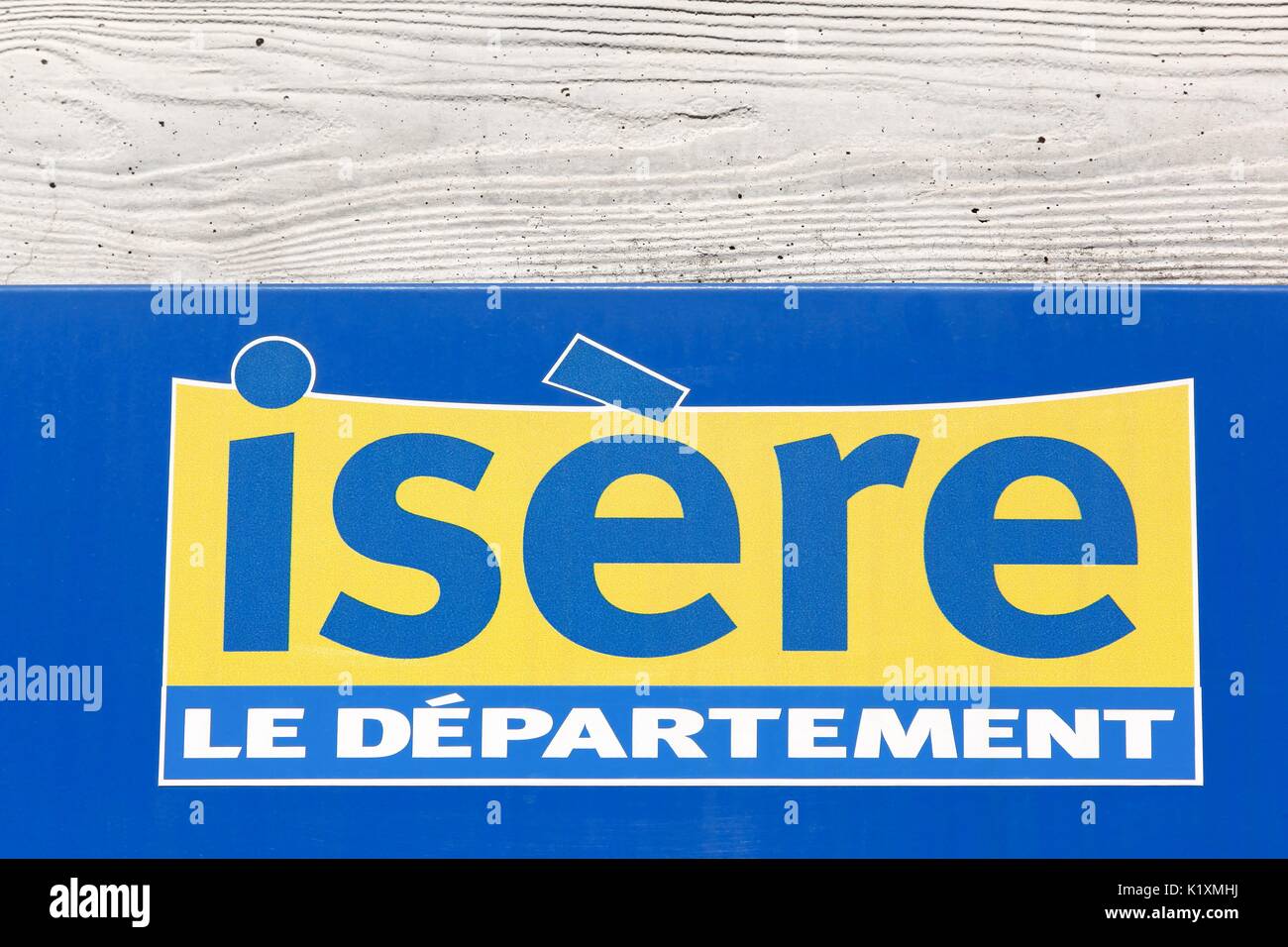 Grenoble, Francia - 25 giugno 2017: isere department logo su una parete. isere è un dipartimento in Auvergne-RHONE ALPES regione della Francia orientale Foto Stock