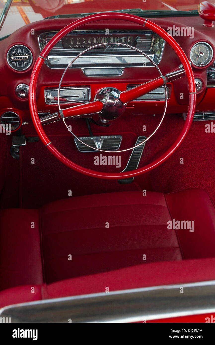 Dettaglio di un rosso Cadillac Eldorado Foto Stock