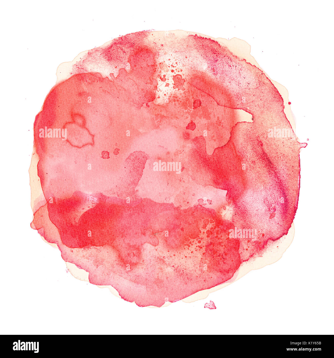 Acquerello rosso blot Foto Stock