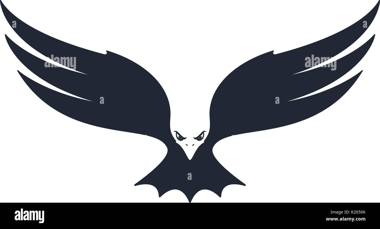 Eagle caccia. Eagle con lo spazio negativo su sfondo bianco. Illustrazione Vettoriale. Illustrazione Vettoriale