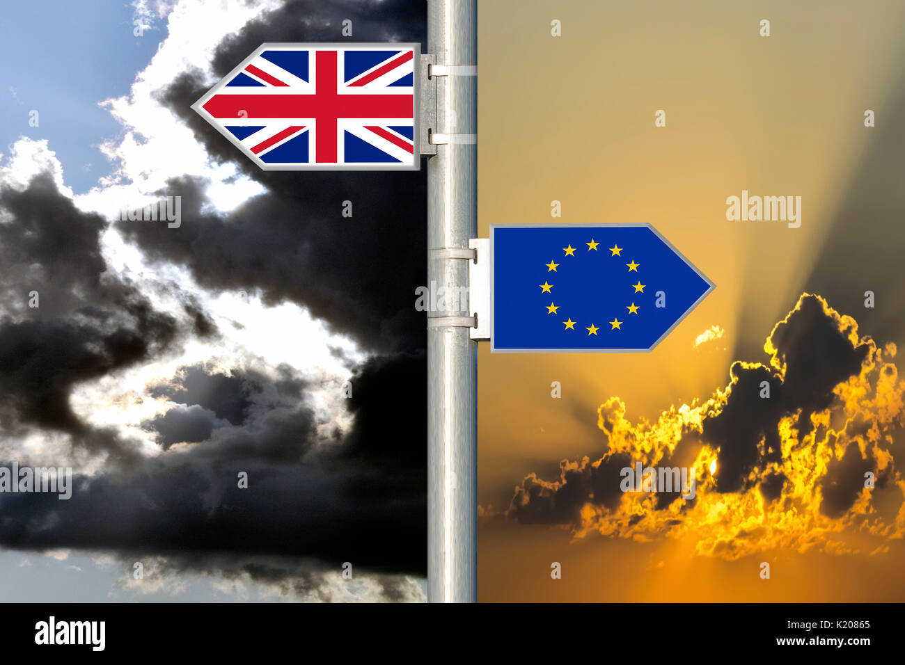 Brexit, UE, valuta britannica, uscita negoziati, la futura cooperazione, incertezza di affari e finanza Foto Stock