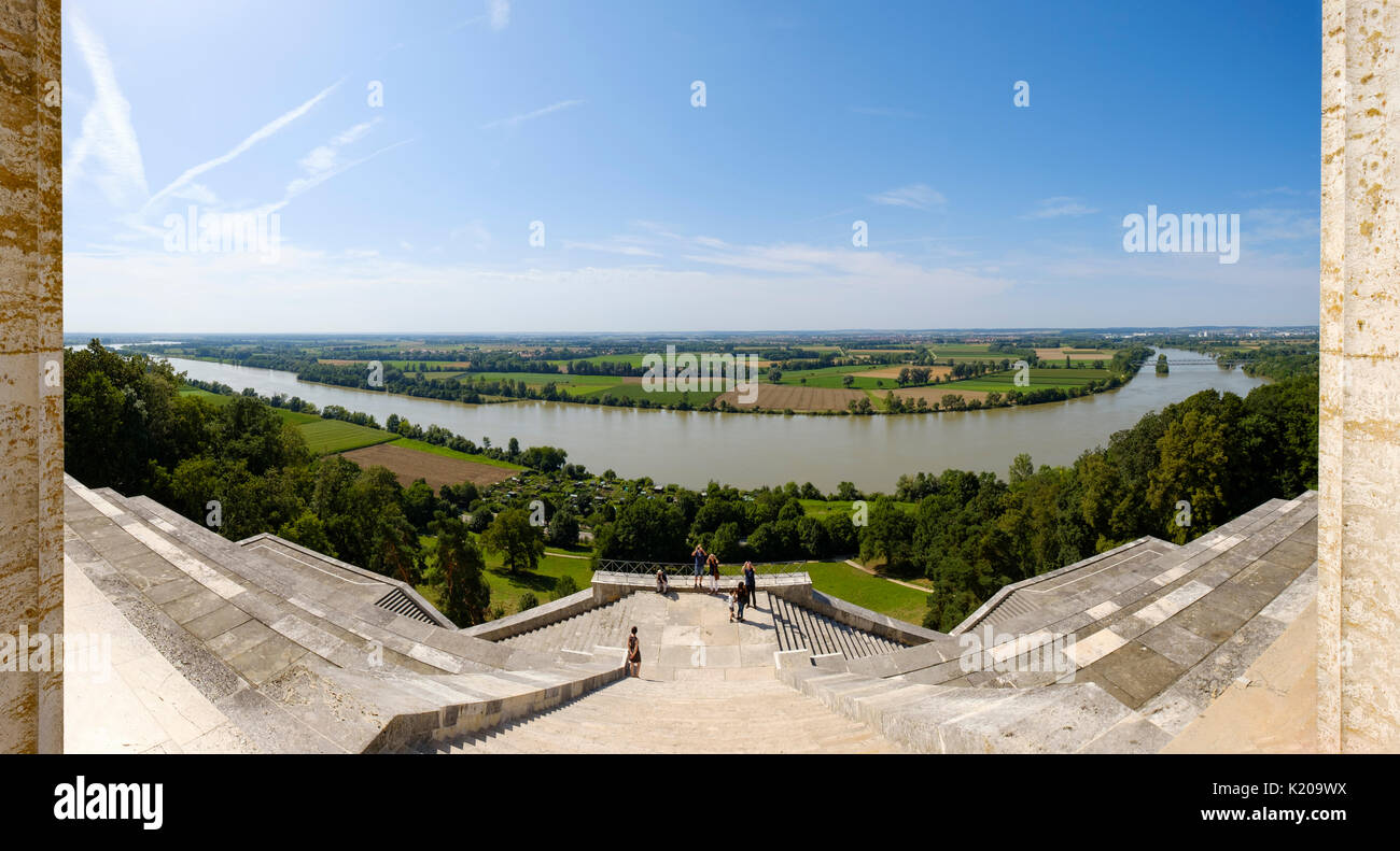 Il Danubio, vista dal Walhalla, Donaustauf, Alto Palatinato, Baviera, Germania Foto Stock