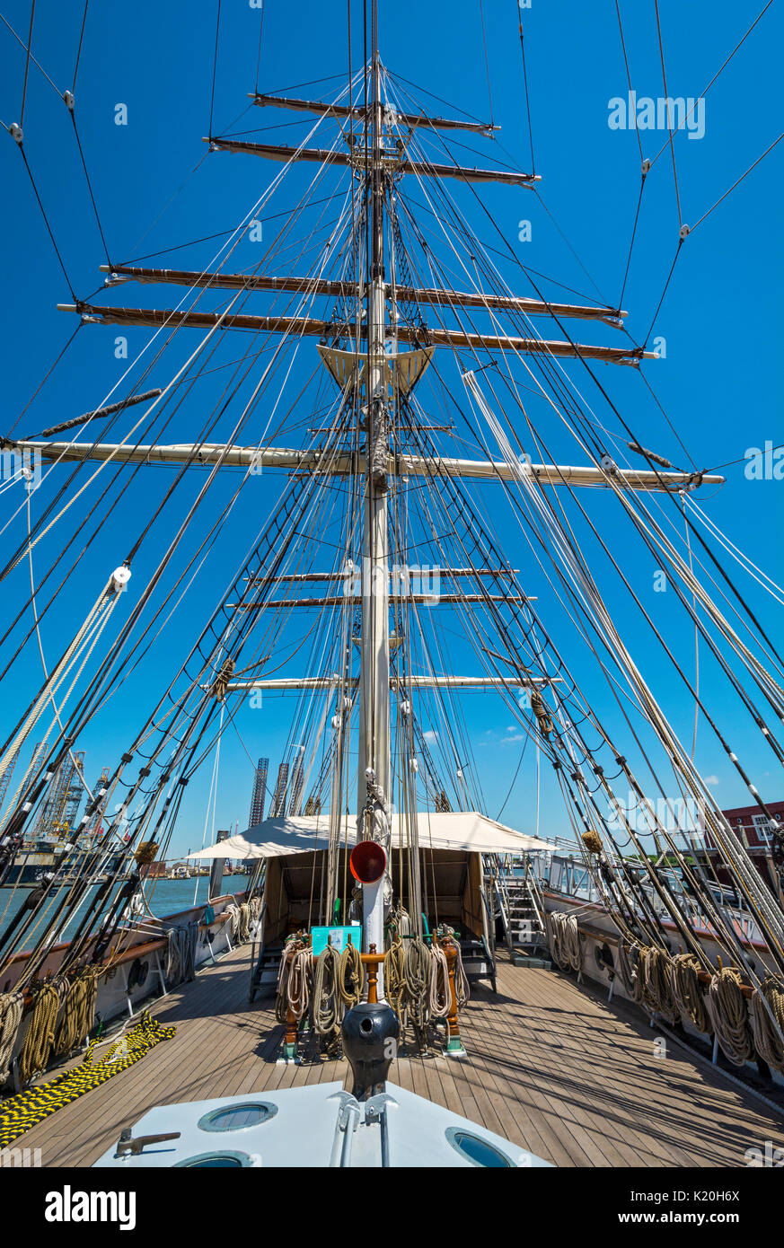 Texas, Galveston, Texas Seaport Museum, 1877 Tall Ship ELISSA Foto Stock