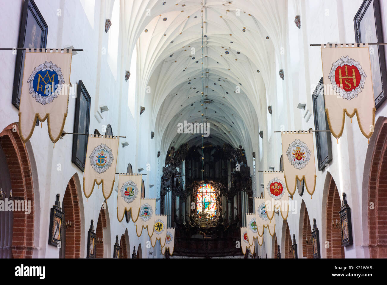 Interno della gdansk archcathedral oliwa (Cattedrale di Oliwa) che è dedicata alla Santissima Trinità, la beata vergine Maria e di san Bernardo. Foto Stock