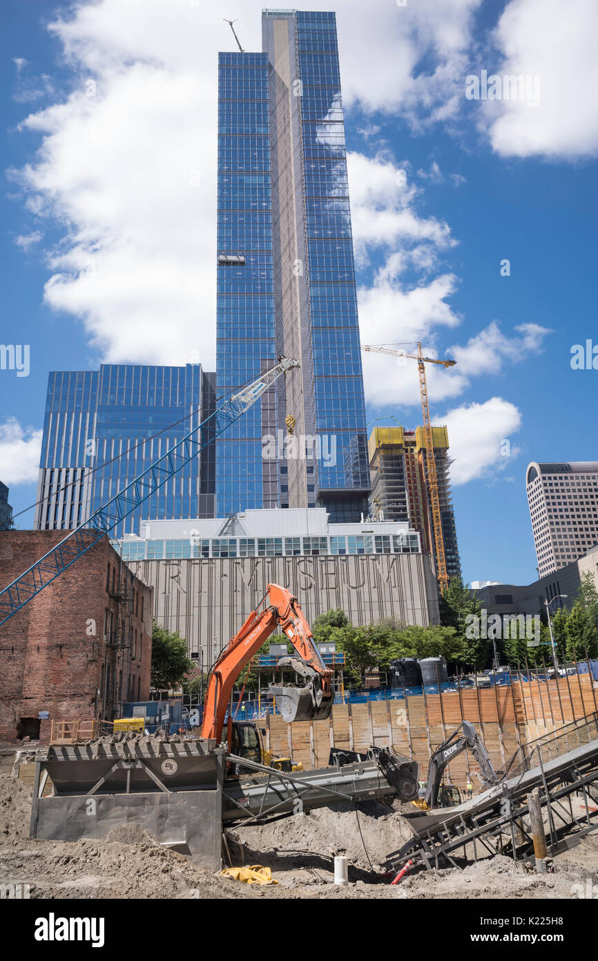 Sito in costruzione, Seattle, Washington, Stati Uniti d'America Foto Stock